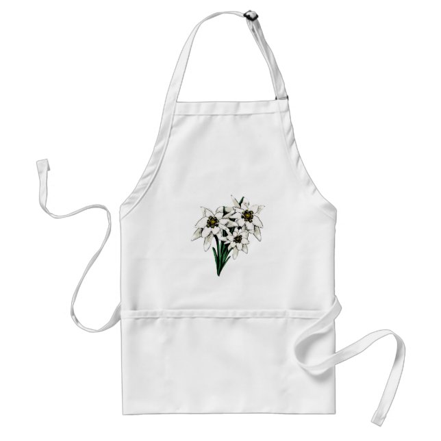 Edelweiss Flowers Adult Apron (Front)