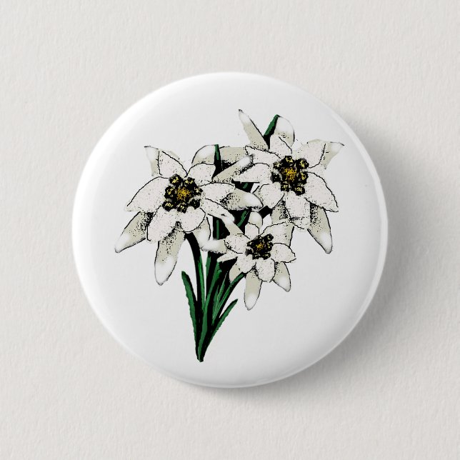 Edelweiss Flowers Button (Front)
