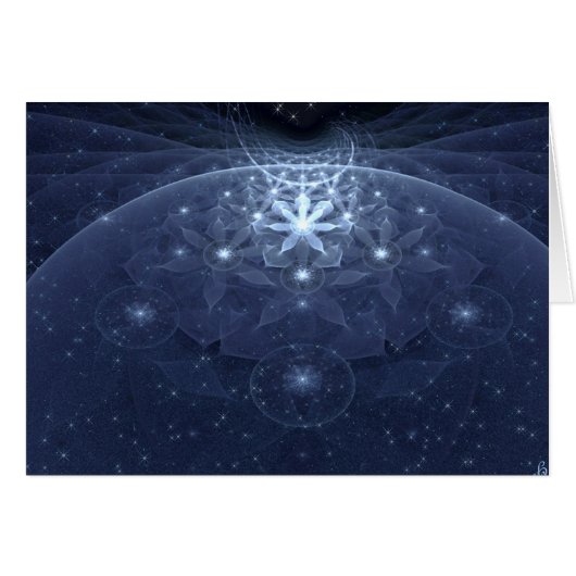Edelweiss Flowers Fractal Art Cards (Front Horizontal)