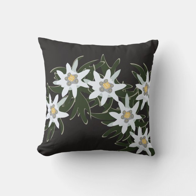 Edelweiss flowers throw pillow (Front)