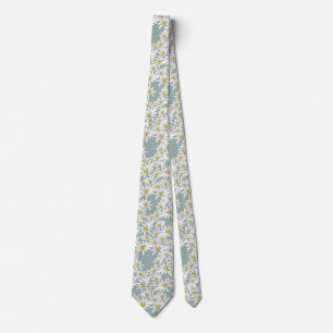 Edelweiss Hand-Drawn Salzburg Alpine Swiss Alps Neck Tie