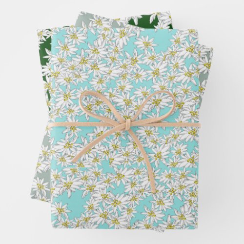 Edelweiss Hand_Drawn Sound of Music Alpine Floral  Wrapping Paper Sheets