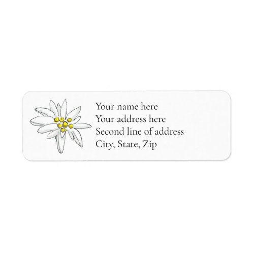 Edelweiss Hand_Drawn Unique Return Address Label
