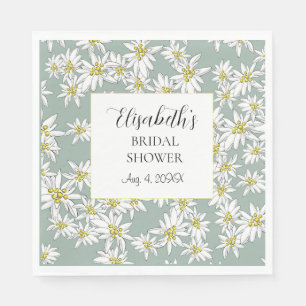 Edelweiss Hand-Illustrated Personalized Watercolor Napkins