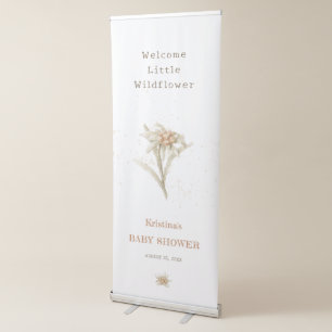 Edelweiss Little Wildflower Baby Shower Retractable Banner
