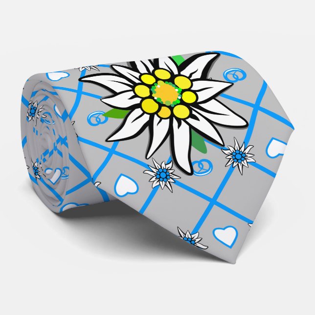 Edelweiss on black tie (Rolled)