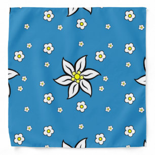 Edelweiss on Blue Bandana