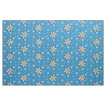 Edelweiss on Blue Fabric