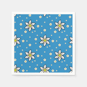 Edelweiss on Blue Large Napkins