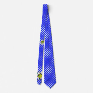 Edelweiss on blue tie