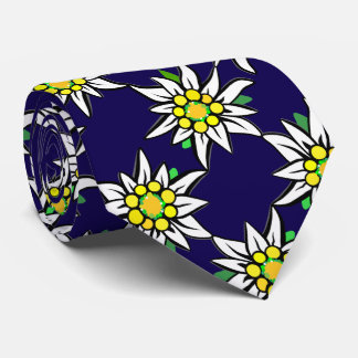 Edelweiß on dark blue, for Bavaria fans Neck Tie