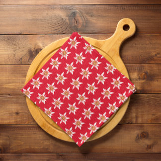Edelweiss Pattern Red Cloth Napkin