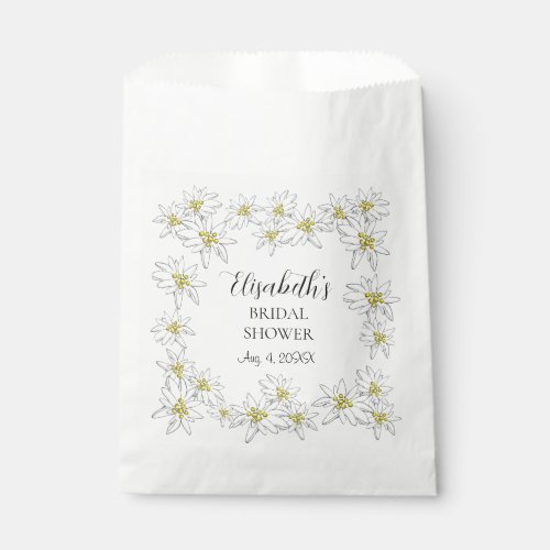 Edelweiss Personalized Watercolor Bridal Shower Favor Bag