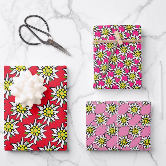 Edelweiss pure  wrapping paper sheets (Front)