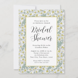 Edelweiss Sound of Music Bridal Shower  Sage Green Invitation