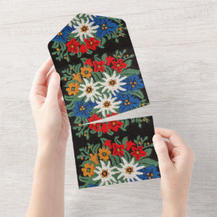 Edelweiss Swiss Alpine Flower  All In One Invitation
