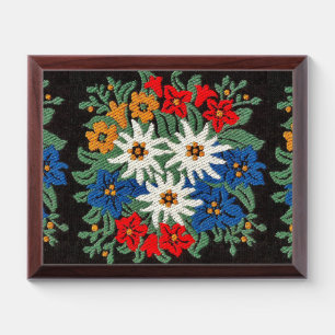 Edelweiss Swiss Alpine Flower Award Plaque