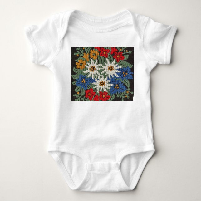 Edelweiss Swiss Alpine Flower Baby Bodysuit (Front)