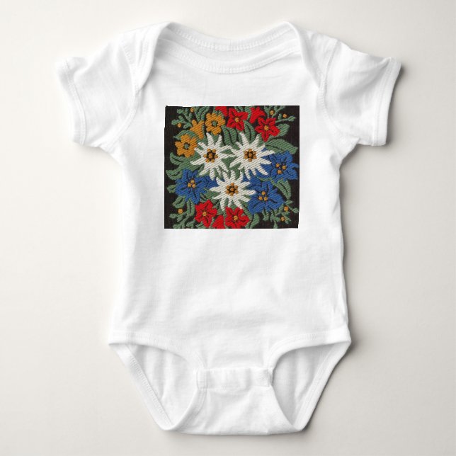 Edelweiss Swiss Alpine Flower Baby Bodysuit (Front)