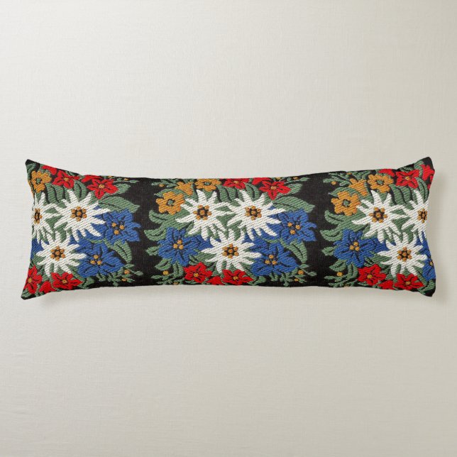 Edelweiss Swiss Alpine Flower Body Pillow (Front)