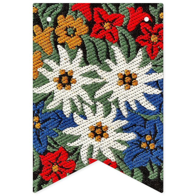 Edelweiss Swiss Alpine Flower Bunting Flags (First Flag)