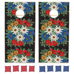 Edelweiss Swiss Alpine Flower Cornhole Set