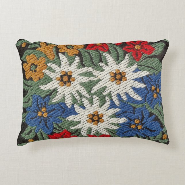 Edelweiss Swiss Alpine Flower Decorative Pillow (Front)