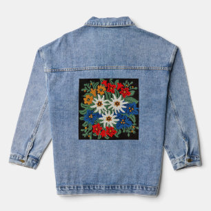 Edelweiss Swiss Alpine Flower Denim Jacket