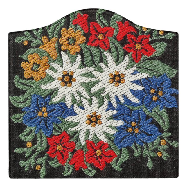 Edelweiss Swiss Alpine Flower Door Sign (Large Crest Front)