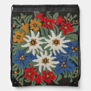 Edelweiss Swiss Alpine Flower Drawstring Bag