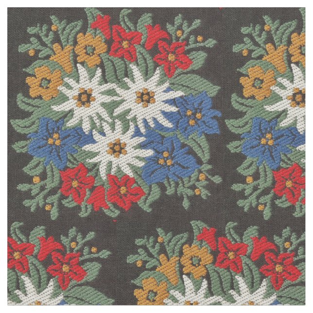 Edelweiss Swiss Alpine Flower Fabric (Close Up)