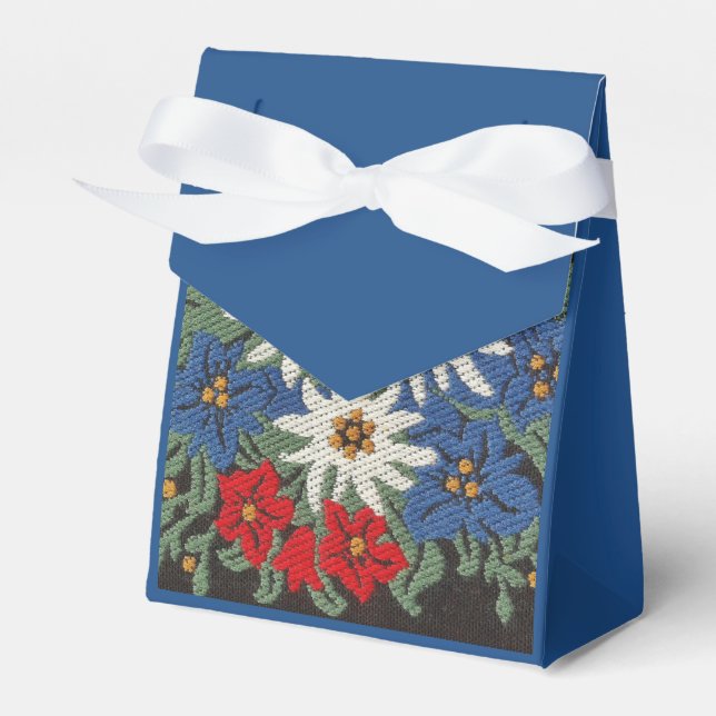 Edelweiss Swiss Alpine Flower Favor Boxes (Front Side)