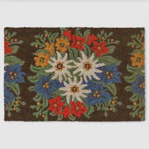 Edelweiss Swiss Alpine Flower Fiber Doormat
