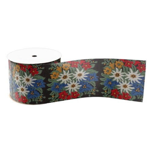 Edelweiss Swiss Alpine Flower Grosgrain Ribbon