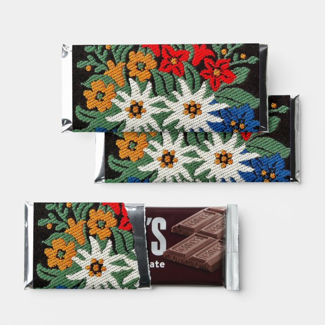 Edelweiss Swiss Alpine Flower  Hershey Bar Favors (Front)