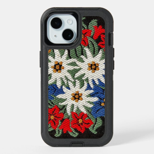Edelweiss Swiss Alpine Flower iPhone 15 Case (Back)