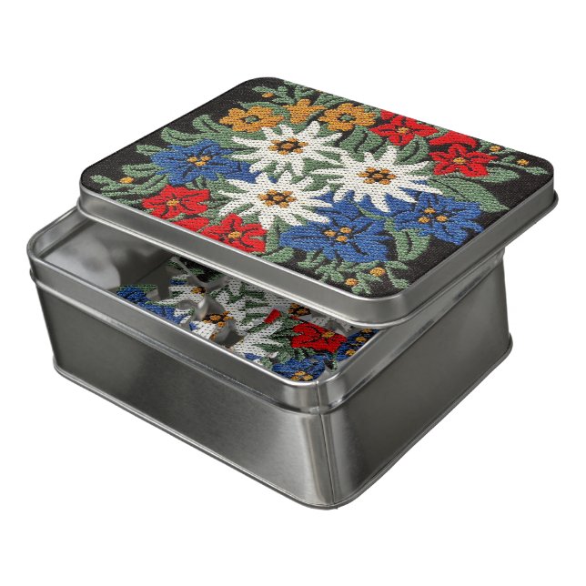 Edelweiss Swiss Alpine Flower Jigsaw Puzzle (Lid Open)