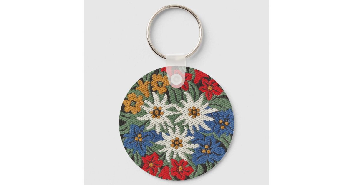 Edelweiss Swiss Alpine Flower Keychain | Zazzle