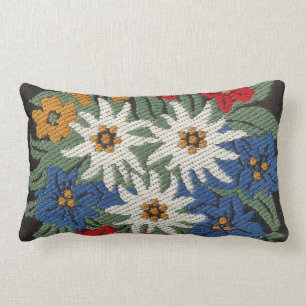 Edelweiss Swiss Alpine Flower Lumbar Pillow