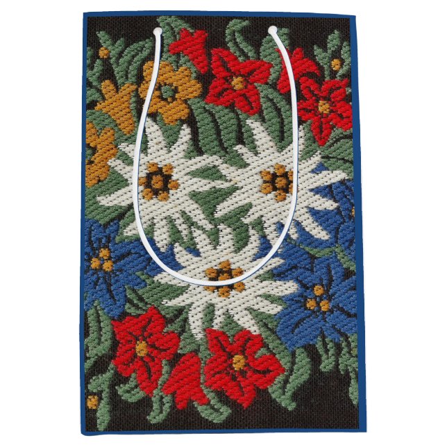 Edelweiss Swiss Alpine Flower Medium Gift Bag (Front)