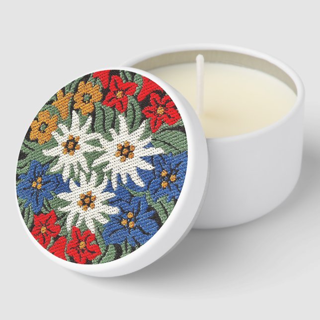 Edelweiss Swiss Alpine Flower  Mini Candle Favors (Corner)
