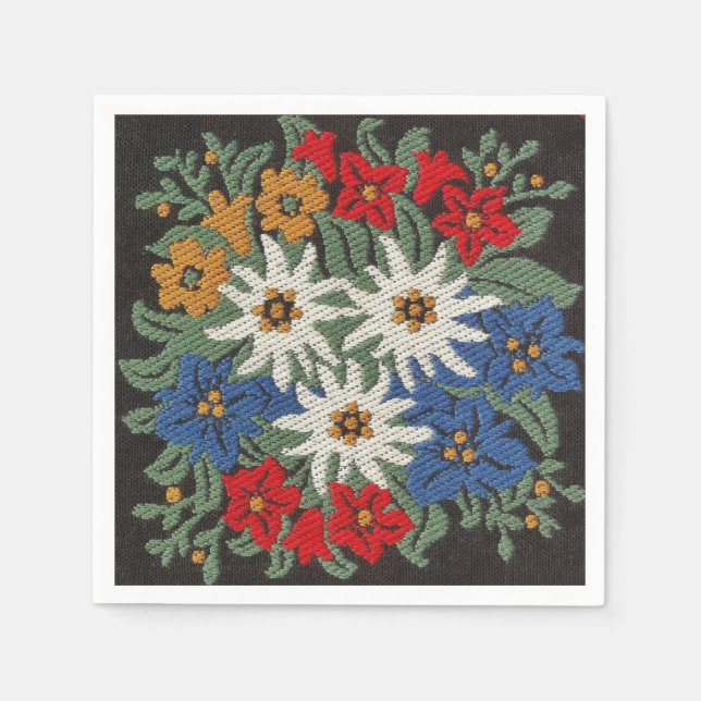 Edelweiss Swiss Alpine Flower Napkins (Front)