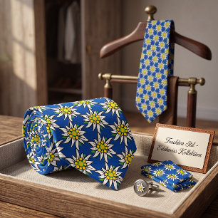 Edelweiss Swiss Alpine Flower Neck Tie