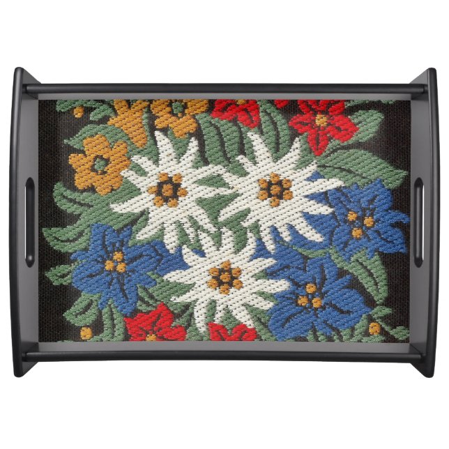 Edelweiss Swiss Alpine Flower Serving Tray (Front)