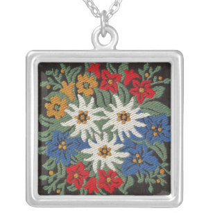 Edelweiss Swiss Alpine Flower Silver Plated Necklace