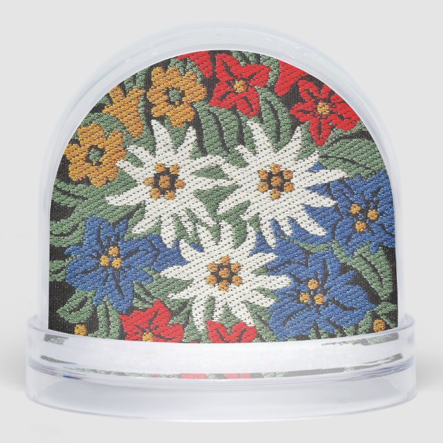 Edelweiss Swiss Alpine Flower  Snow Globe (Front)