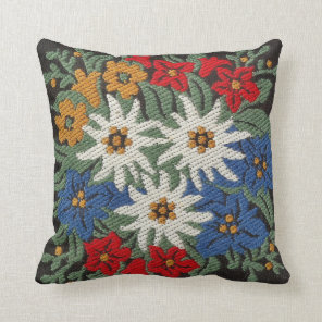 Edelweiss Swiss Alpine Flower Throw Pillow