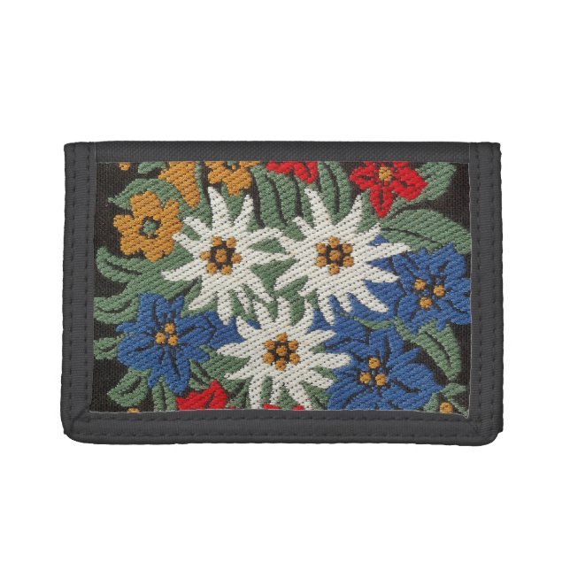 Edelweiss Swiss Alpine Flower Trifold Wallet (Front)