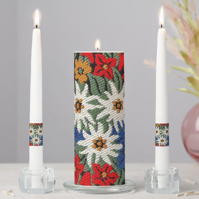 Edelweiss Swiss Alpine Flower Unity Candle Set (In Situ)