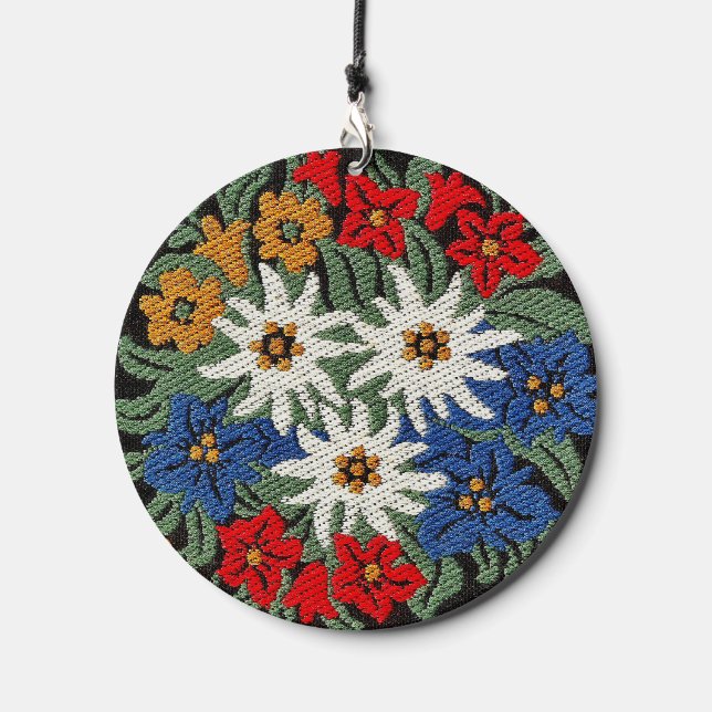 Edelweiss Swiss Alpine Flower  Wind Chime (Front)